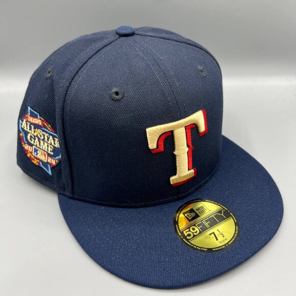 Texas Rangers Hat Men 7‎ 1/2 Navy All Star Game 59Fifty New Era Fitted Cap New